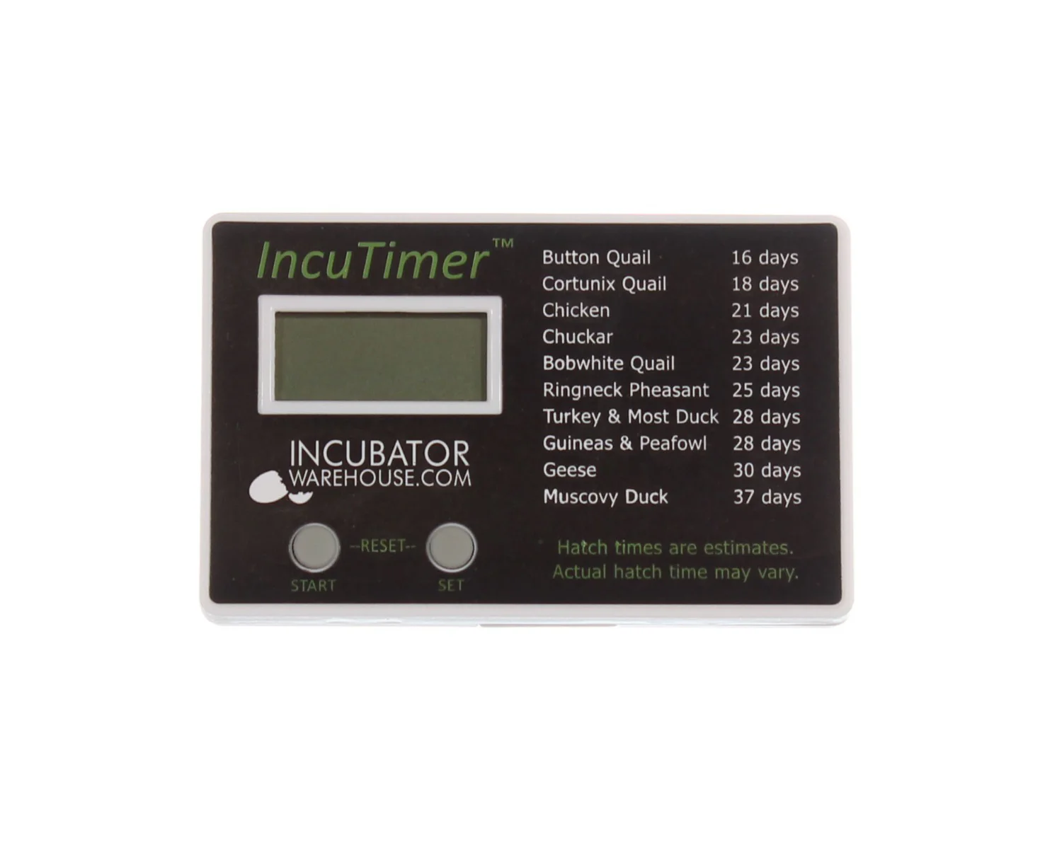 IncuTimer, Egg Incubator Hatch Timer, Countdown, 90 Day Maximum